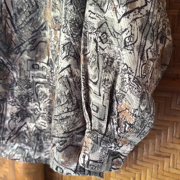 Vintage 90s Basic elements long sleeve abstract art button down shirt - Picture 4 of 10